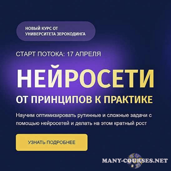 Zerocoder - Нейросети от принципов к практике. Тариф Самостоятельный (2023)